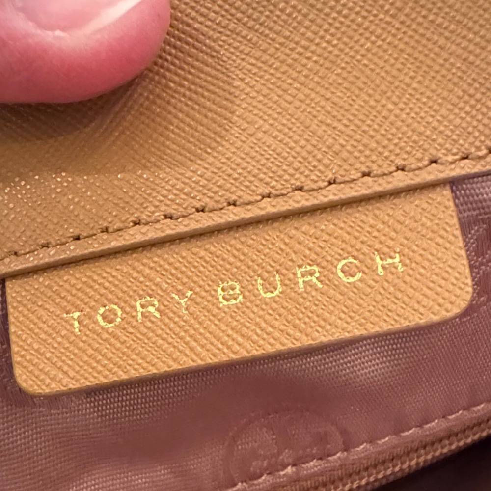 Tory Burch Tan Leather Tote Bag Purse - Picture 5 of 11